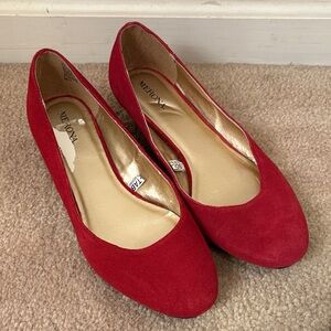 Merona Vibrant Red Suede Leather Women's Flats